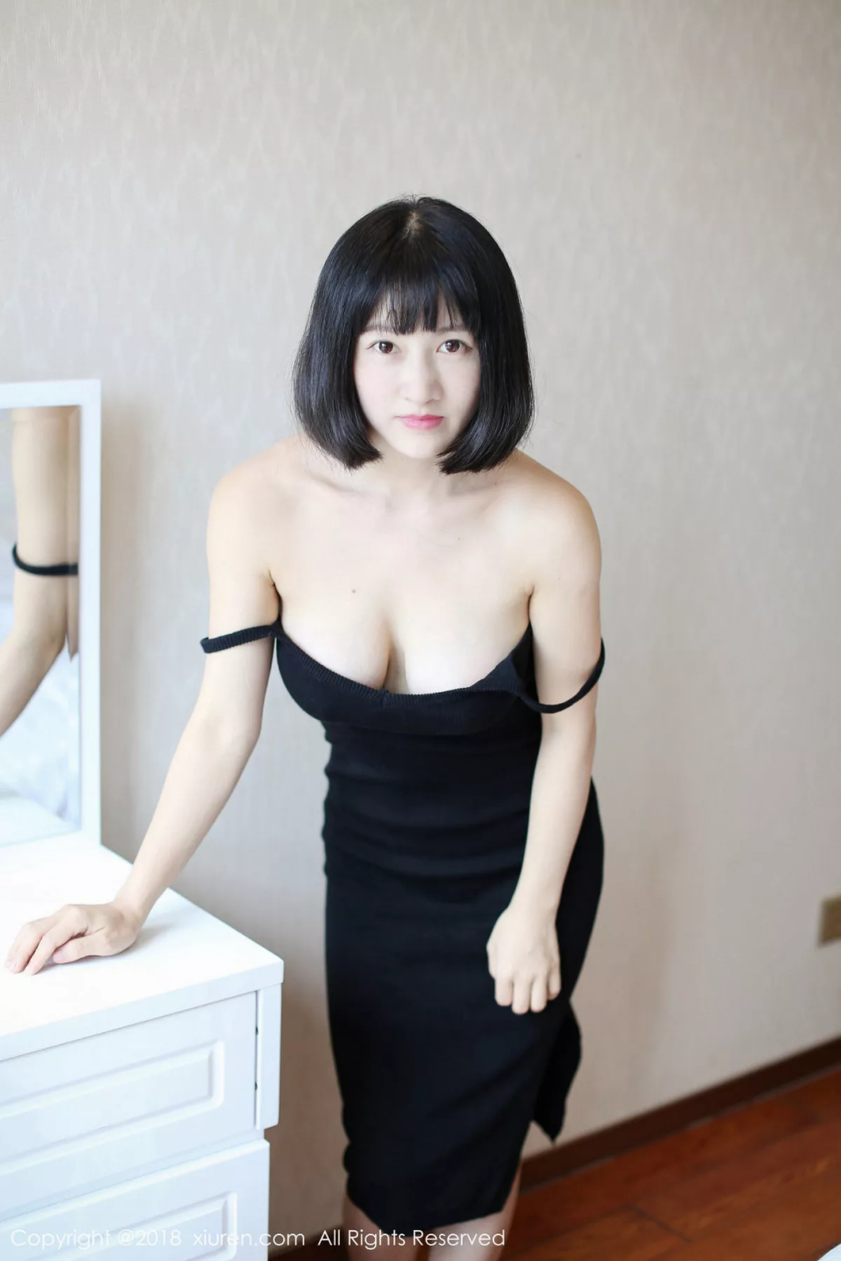 秀人集.com_[XiuRen秀人网]No.1001_嫩模小探戈居家私房白色内衣配牛仔短裙秀豪乳诱惑写真41P