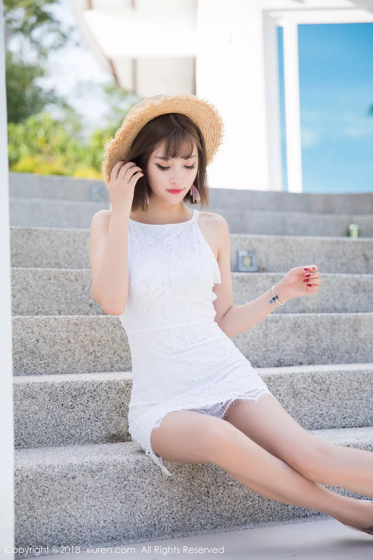 秀人集.com_[XiuRen秀人网]No.993_甜美女神杨晨晨sugar甲米旅拍粉色旗袍泳池里湿身诱惑写真50P