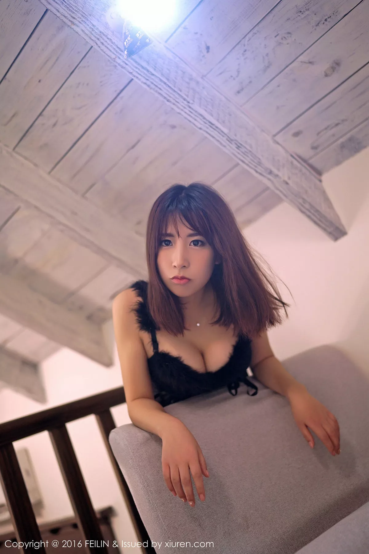 秀人集.com_[FeiLin嗲囡囡]Vol.064_嫩模流氓小巫女黑色吊带蕾丝情趣内衣秀傲人美胸诱惑写真40P