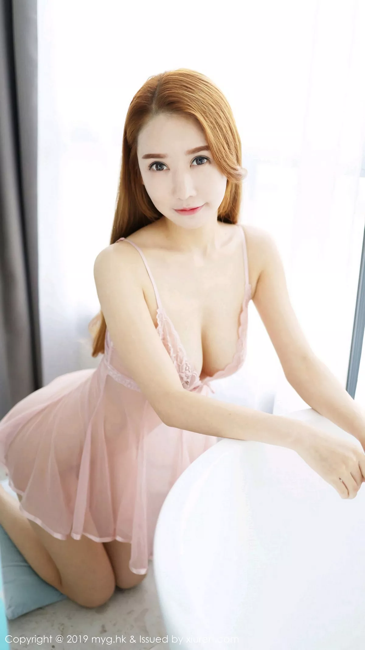 秀人集.com_[MyGirl美媛馆]Vol.405_嫩模小樱baby私房粉色薄纱内衣透视秀豪乳惹火诱惑写真40P