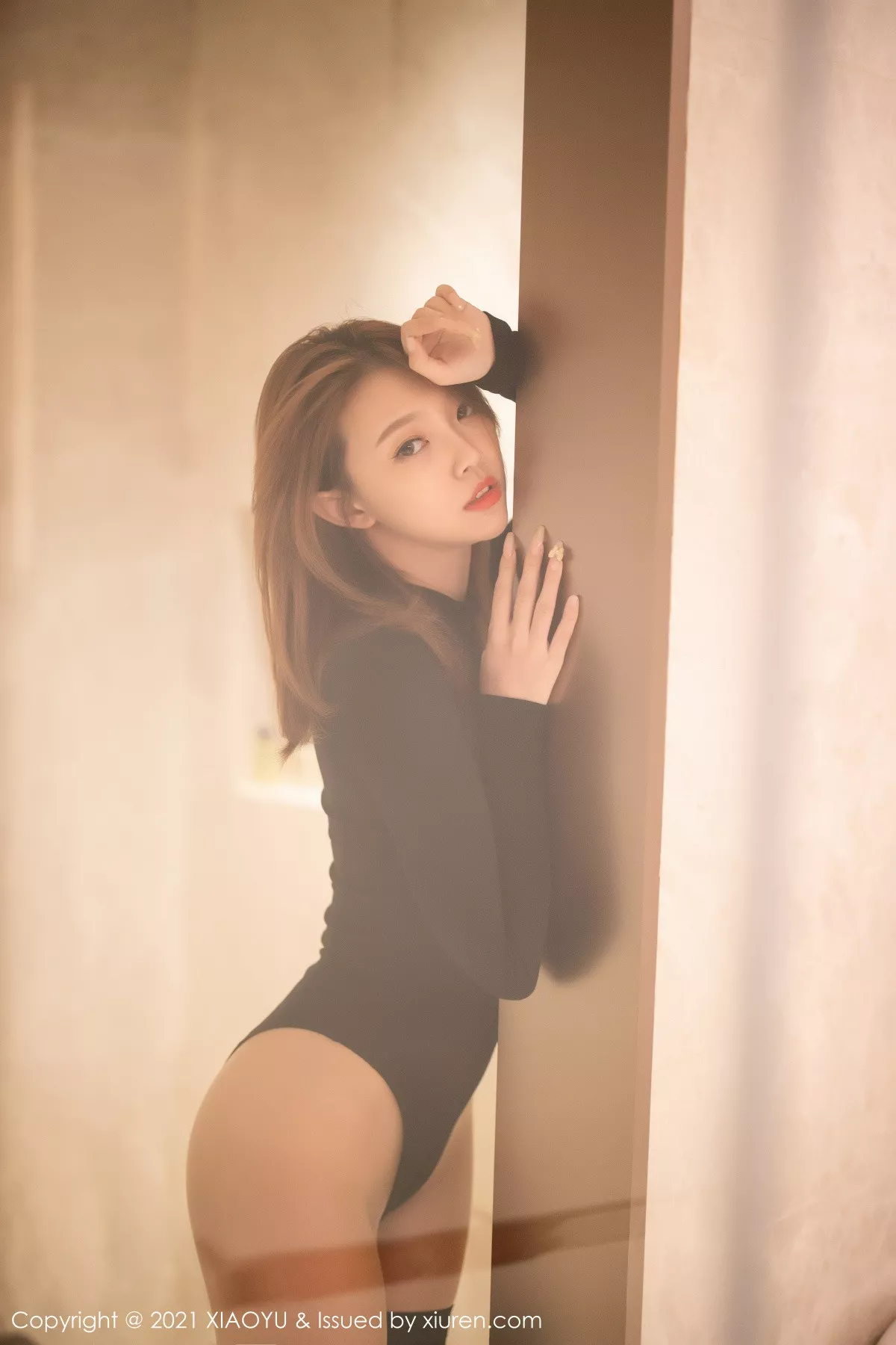 秀人集.com_[XiaoYu画语界]Vol.483_女神冯木木LRIS私房浴室黑色连体衣秀完美身材魅惑写真86P