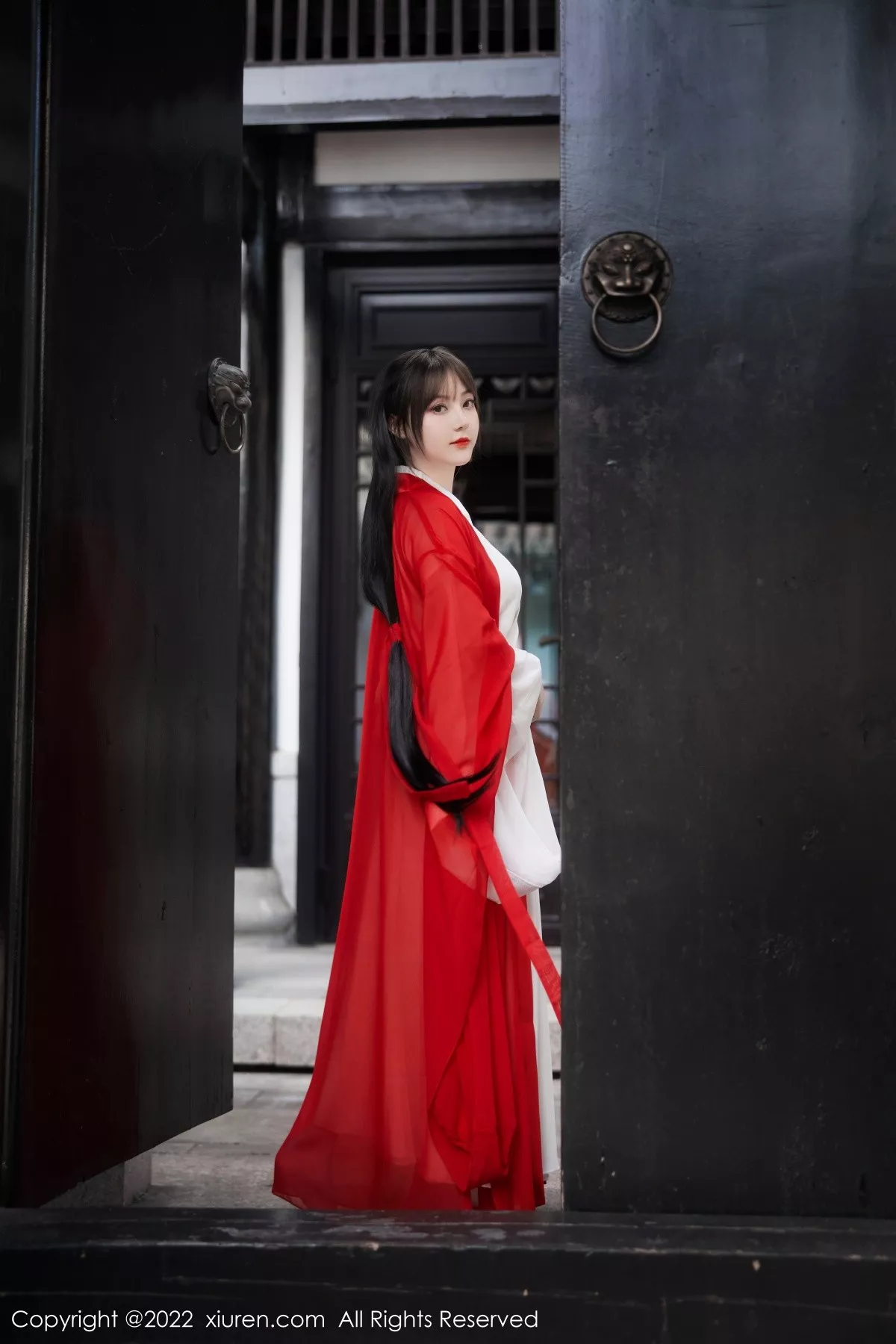 秀人集.com_[XiuRen秀人网]No.5414_模特豆瓣酱性感红色唐韵古装服饰半脱露傲人豪乳惹火诱惑写真80P