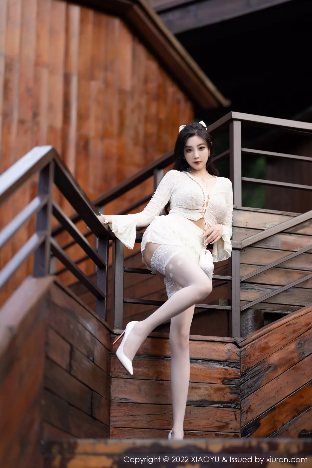 秀人集.com_[XiaoYu画语界]Vol.912_女神杨晨晨Yome性感白色薄纱服饰配蕾丝袜秀翘臀美腿诱惑写真90P