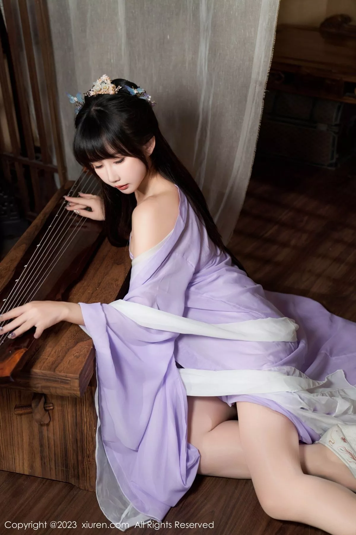 秀人集.com_[XiuRen秀人网]No.7442_模特波巧酱性感紫色薄纱情趣服配超薄肉丝秀完美身材诱惑写真85P