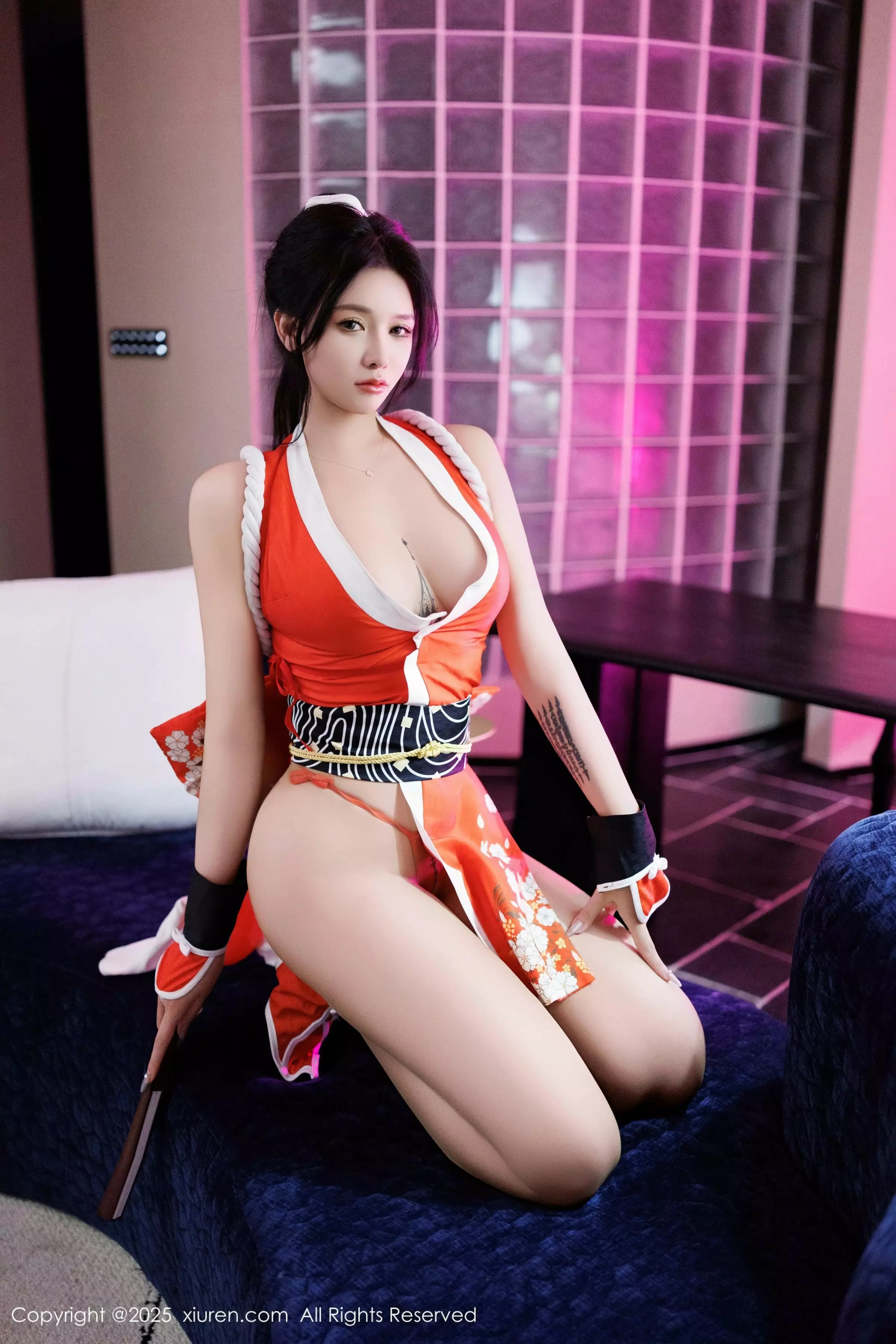 秀人集.com_[XiuRen秀人网]No.10017_模特娜比不知火舞主题性感红色连衣短裙秀凹凸身材撩人诱惑写真81P