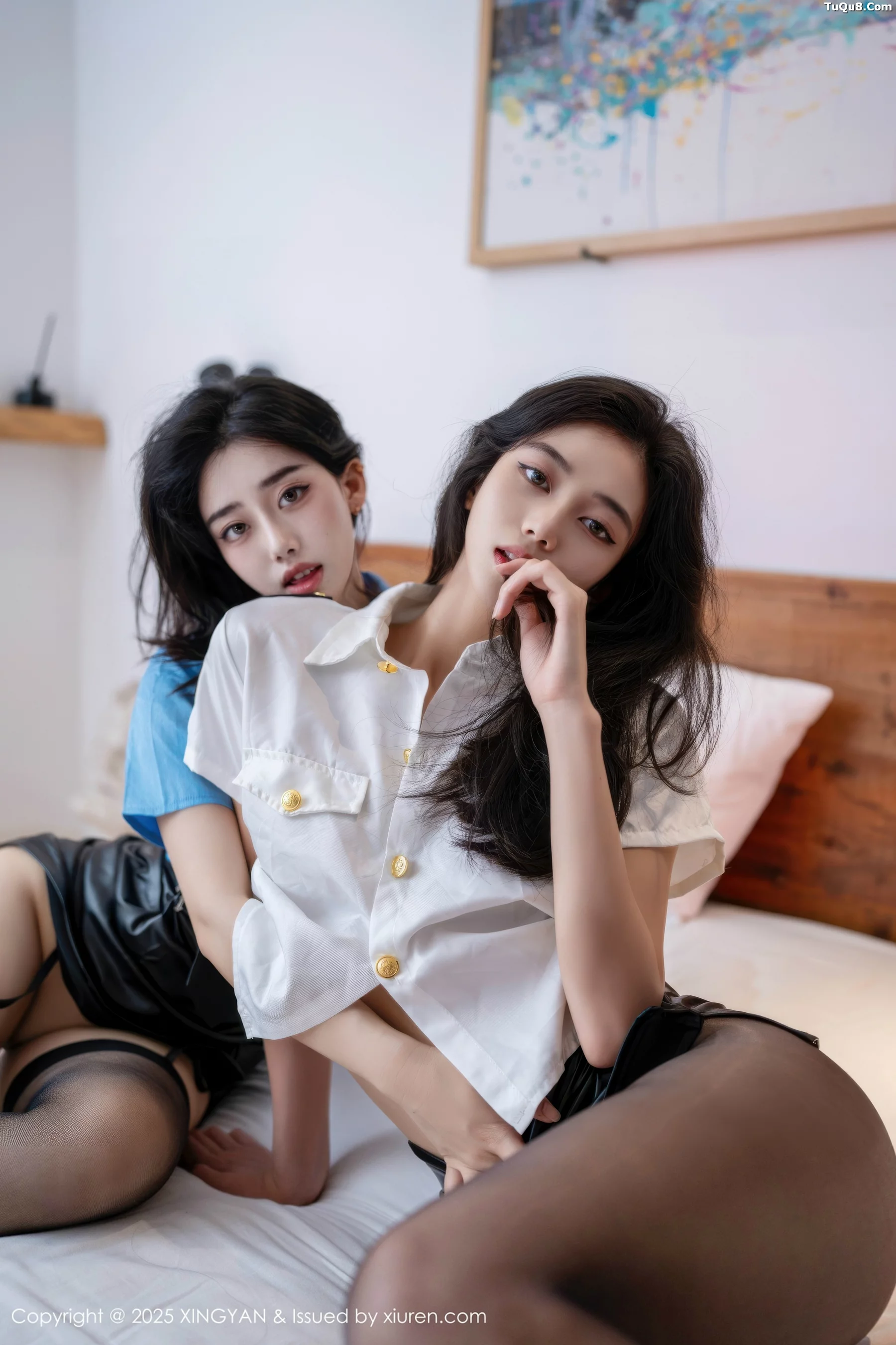 秀人集.com_[XINGYAN星颜社]VOL.396_模特合集女神时安安性感姐妹花短裙黑丝制服秀美腿诱惑写真68P