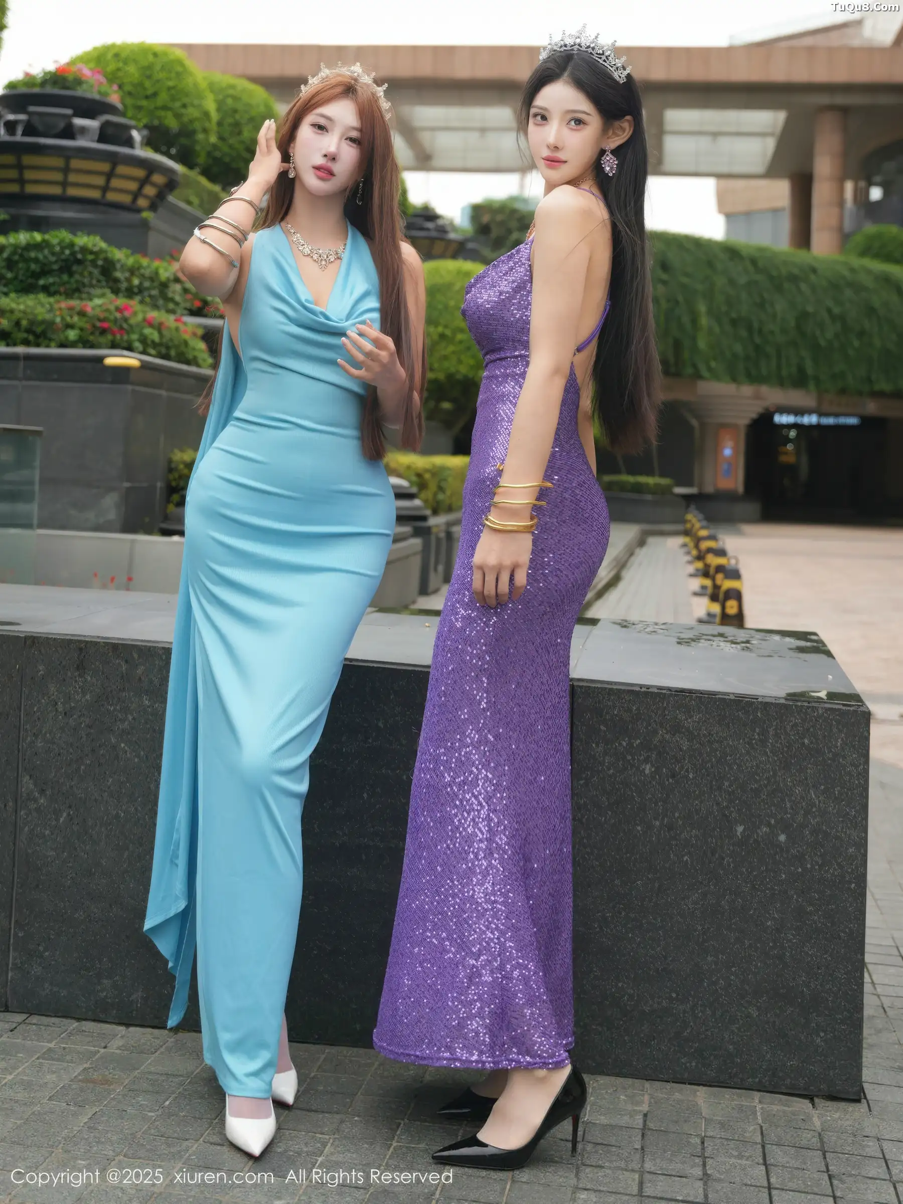 秀人集.com_[XiuRen秀人网]No.10996_模特合集梨霜儿＆金允希Yuki性感双人礼服秀丰腴身材诱惑写真68P