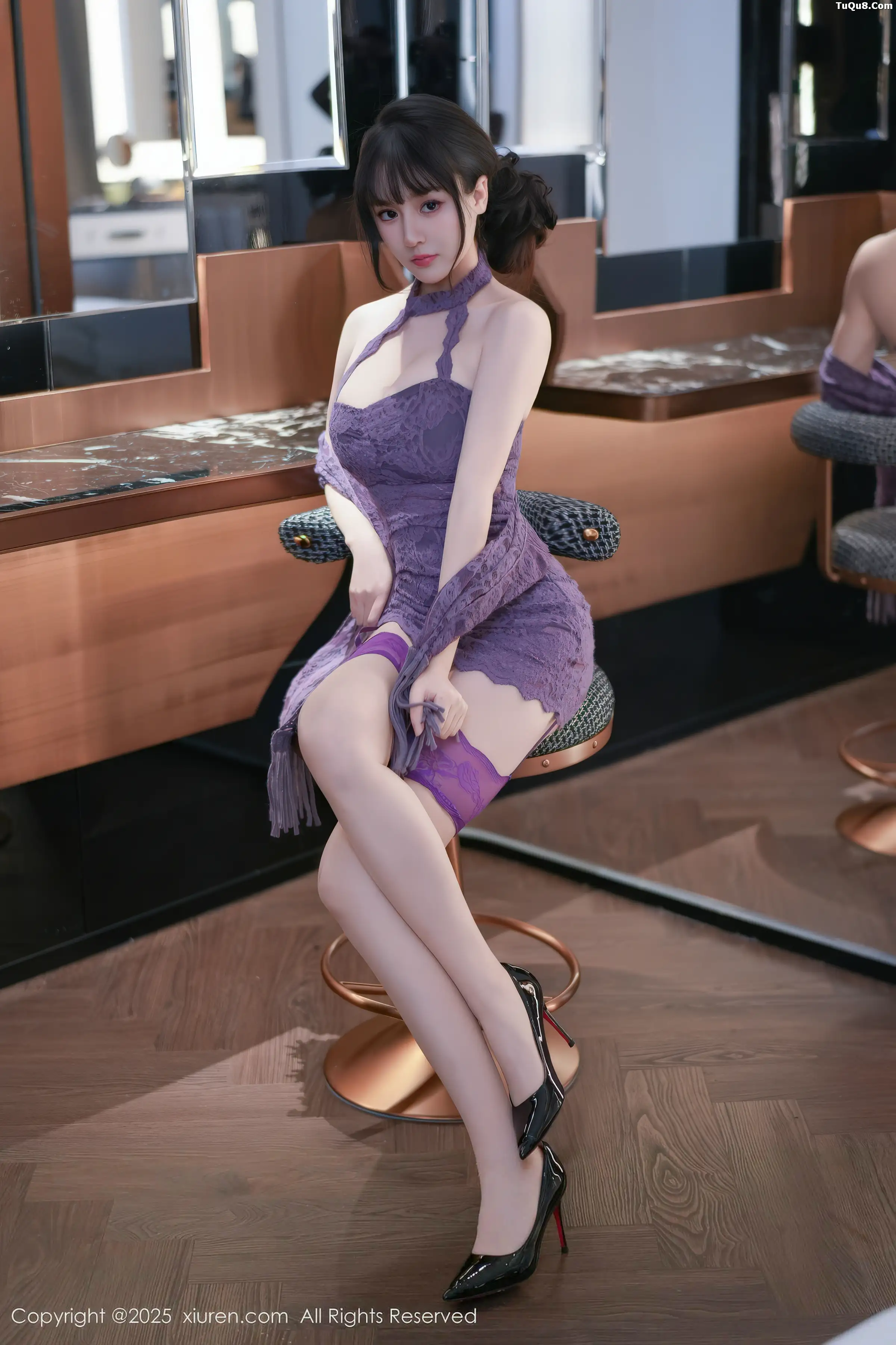 秀人集.com_[XiuRen秀人网]No.11057_模特沈南汐RuRu性感紫色连衣短裙配紫丝吊袜秀凹凸身材诱惑写真72P